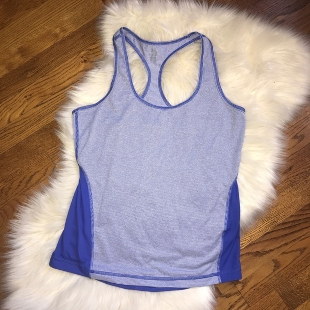 Z‎ by Zella blue striped running tank top Small